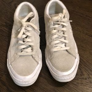 Converse beige suede sneakers